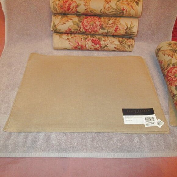 Vintage Ralph Lauren Guinevere Aragon Placemats RARE Set Of 6 Black Label NEW - Picture 3 of 8